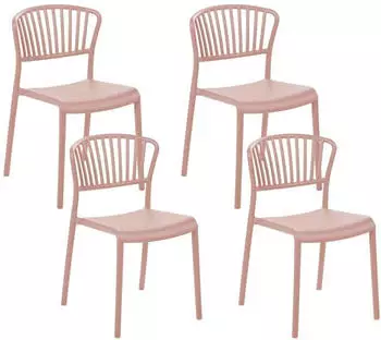 Beliani Pink Kunststoff 4-Sitzer 45x78x50 cm