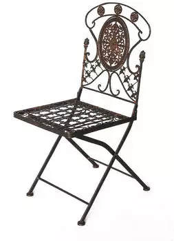 DanDiBo Metall Avis 1840 Metallstuhl Bistrostuhl Braun Antik