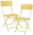 en.casa Gartenklappstuhl-Set Gelb Metall 2-Sitzer 42x84.5x50 cm