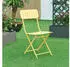 en.casa Gartenklappstuhl-Set Gelb Metall 2-Sitzer 42x84.5x50 cm