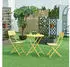 en.casa Gartenklappstuhl-Set Gelb Metall 2-Sitzer 42x84.5x50 cm