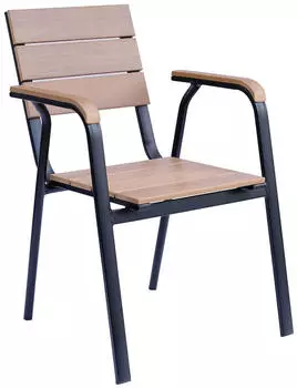 Oviala Stackable garden chair aluminium and synthetic wood