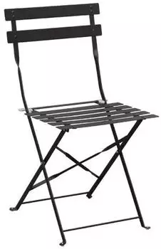 Bolero Foldable steel garden chair x2 black