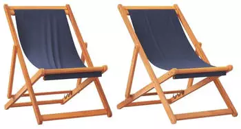 vidaXL Strandst&uuml;hle 2 Stk Klappbar Blau Stoff 3214492
