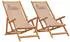 vidaXL Strandstühle 2 Stk Klappbar Taupe Stoff und Massivholz 3214488
