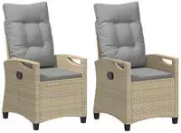 vidaXL Gartenstuhl 2 pcs Beige und Hellgrau 56 x 60 x 112 cm