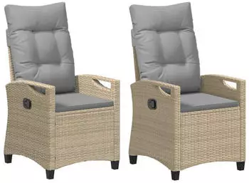 vidaXL Gartenstuhl 2 Stk Beige und Hellgrau 56 x 60 x 112 cm 42026833