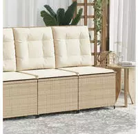 vidaXL Gartensessel mit Liegefunktion und Kissen Beige Poly Rattan