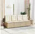 vidaXL Gartensessel mit Liegefunktion und Kissen Beige Poly Rattan 368977