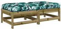 vidaXL Gartenhocker mit Kissen 2 Stk. Kiefernholz Impr&auml;gniert
