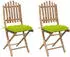 vidaXL Klappbare Gartenstühle 2 Stk mit Kissen Bambus 3064013