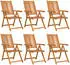 vidaXL Gartenstühle 6 Stk Verstellbar Massivholz Akazie 3154135