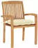 vidaXL Stapelbare Gartenstühle mit Kissen 4 Stk Massivholz Teak 3073257