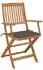 vidaXL Klappbare Gartenstühle 2 Stk mit Kissen Massivholz Akazie 3064598