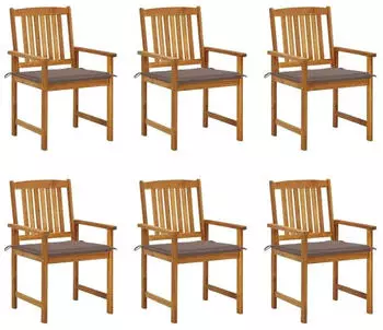 vidaXL Gartenst&uuml;hle mit Kissen 6 Stk Massivholz Akazie 3078159