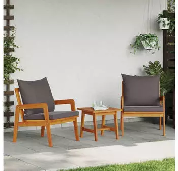 vidaXL Gartenstuhl mit Kissen 2 Stk &Ouml;l-Natur Massivholz Akazie 4106459