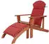 Deluke Adirondack-Stuhl MARKUS mit Auflage Natur Eukalyptus Liegestuhl Adirondack Gartenstuhl Sonnenliege
