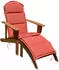 Deluke Adirondack-Stuhl MARKUS mit Auflage Natur Eukalyptus Liegestuhl Adirondack Gartenstuhl Sonnenliege