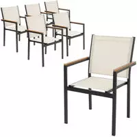 Ml-Design Gartenst&uuml;hle, Beige, Metall, 56x85.5x53 cm, Gartenm&ouml;bel,...