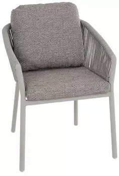 Siena Garden Merano Stapelsessel Aluminium mit Sitz- und R&uuml;ckenkissen Taupe Hellgrau 2 St&uuml;ck