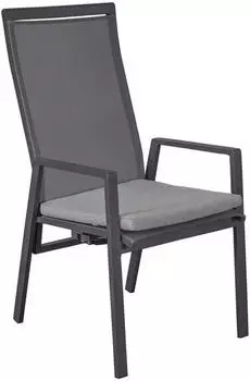 LC Home Sunfort Gartensessel verstellbar Aluminium/Textilene Dunkelgrau 2 St&uuml;ck
