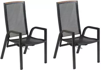 Merxx Tilos Gartensessel 2er-Set Aluminium/Akazie, Gasdruckfeder (50977-217)