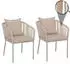 MCW N41 Gartenstuhl 2er-Set Rope Aluminium mit Armlehne, creme (100692)