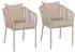 MCW N41 Gartenstuhl 2er-Set Rope Aluminium mit Armlehne, creme (100692)