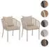 MCW N41 Gartenstuhl 2er-Set Rope Aluminium mit Armlehne, creme (100692)