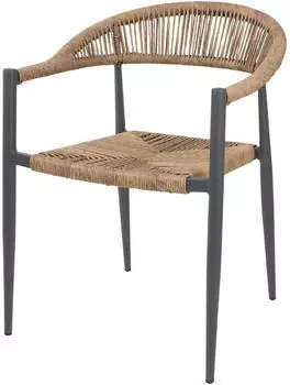 Bolero Eden Outdoor Armlehnstuhl PE Twist Rattan Natur, 4er-Set (HZ591)