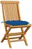 vidaXL Gartenstühle Massivholz Teak blaue Kissen 8 Stk. (3072942)