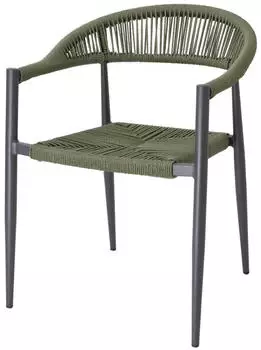 Bolero Eden Outdoor Armstuhl PE Twist Rattan Grün, 4er-Set (HZ592)