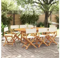 vidaXL Klappbare Gartenst&uuml;hle 8 Stk. Cremewei&szlig; Stoff