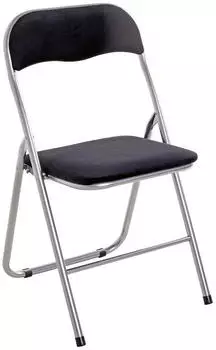 HAKU Klappstuhl Samtbezug Stahlgestell, schwarz