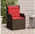 vidaXL Liege-Gartenstühle 2er-Set mit Kissen, Polyrattan, Braun (368997)