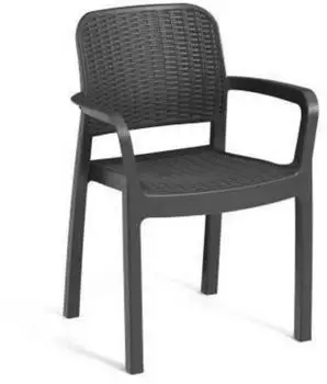 Keter Bella stackable garden armchair x6 graphite grey
