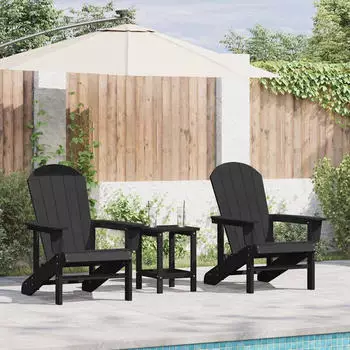 vidaXL Gartenstuhl 2 Stk Schwarz 82 x 74 x 92 cm Polyethylen 3335828
