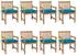 vidaXL Gartenstühle 8 Stk mit Hellblauen Kissen Massivholz Teak 3073077