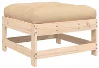 vidaXL Gartenhocker mit Kissen Massivholz Kiefer