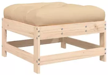 vidaXL Gartenhocker mit Kissen, Massivholz Kiefer (825555)
