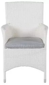 ebuy24 Malin Gartenstuhl mit Armlehnen, stapelbar, wei&szlig; (60-9236-010)