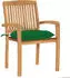 vidaXL Stapelbare Gartenstühle mit Kissen, Teak Massivholz, 6 Stk. (3073272)