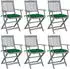 vidaXL Klappbare Gartenstühle 6 Stk mit Kissen Massivholz Akazie 3065427