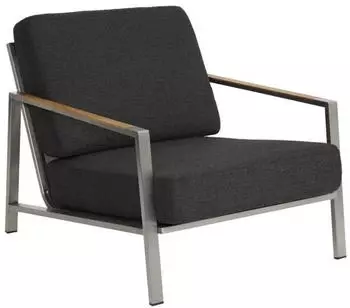 Brafab Naos Loungesessel Edelstahlgestell mit Kissen, Nearly Black
