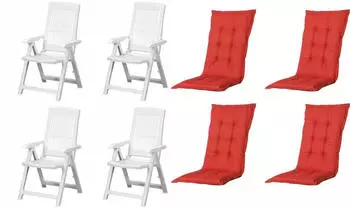 Gardenson Set Rot Wei&szlig; Kunststoff Textil 44x111x50 cm