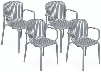 Konsimo Grau Kunststoff 4-Sitzer 57.5x82.5x53 cm
