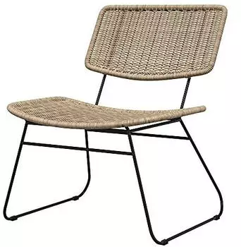 Selsey Sprinkle in Schwarz und Beige Technorattan und Stahl bogenf&ouml;rmig 62,5 cm