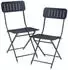 en.casa Klappstuhl Sande 2er Set bis 110 kg Metall Schwarz 84,5x42x50 cm