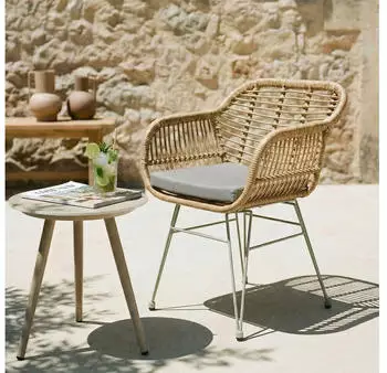 Idimex PARAMO In & Outdoor Esszimmerstuhl mit Metallgestell in Rattan Optik braun