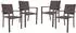 Garden Pleasure Stapelstuhl MALAGA Aluminium mit Armlehnen Aluminium 4er Set